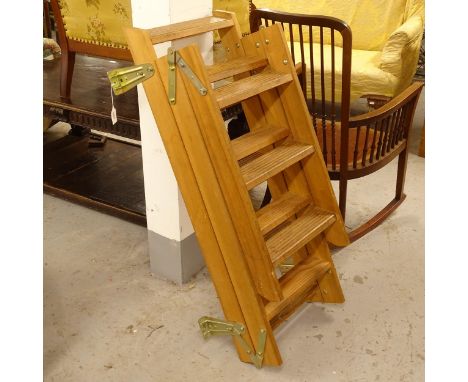 A pine 12-rung loft ladder 