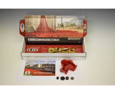 'Blood Swept Lands and Seas of Red' - Ceramic poppy by Paul Cummins made for the art installation at the Tower of London betw