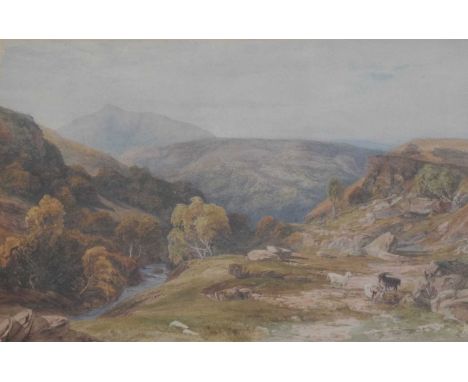 Attributed to George Arthur Fripp (1813-1896) - Watercolour - 'A Waleian Stream', unsigned, 33.5cm x 48cm, framed and glazedT
