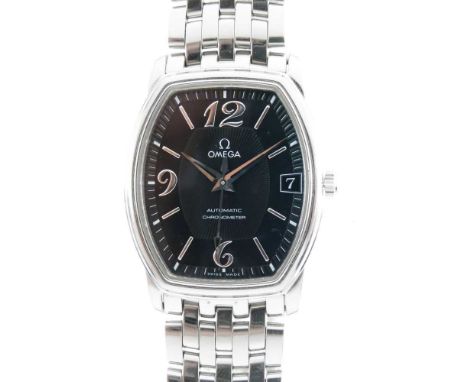 Omega De Ville Prestige co-axial automatic chronometer wristwatch, ref:4503.51.00. the stainless steel Tonneau shaped case wi