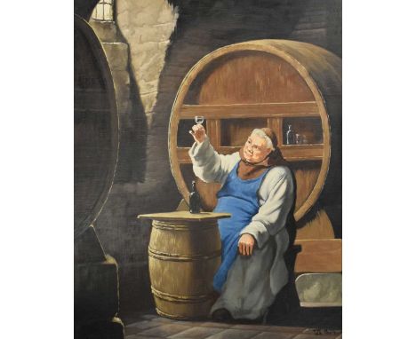 Theodorus Selhorst, Sr. (Dutch, 1891-1982) - Oil on panel - The Monk, signed lower right, 49cm x 38cm, gilt framed