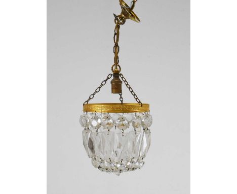 Two lustre drop light fittings and a quantity of lustre drops