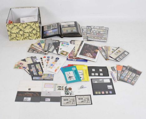 Quantity of mainly late 20th Century GB Royal Mail presentation packs, mint stamps, First Day covers, Guernsey postage stamps