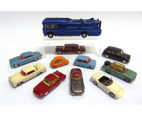 ELEVEN CORGI DIECAST MODEL VEHICLES  circa 1960s, variable condition, many good or better (Jaguar, Mini and Mercedes with ove