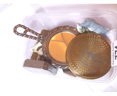 LADIES COMPACTS. Collection of ladies compacts including enamel examples and Wade Whimsies