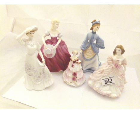COALPORT LADIES. Five Coalport ceramic ladies
