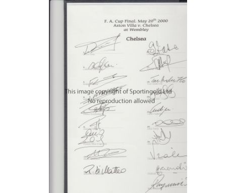 CHELSEA 2000 FA CUP FINAL / AUTOGRAPHS      An official Wembley hardback limited edition bound programme for the 2000 FA Cup 