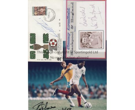 ENGLAND AUTOGRAPHS       Five 10" X 8" colour photographs signed by John Barnes all relate to England's 2-0 win v Brazil in R