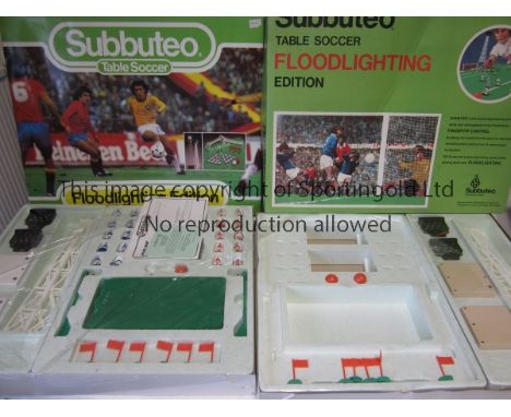 SUBBUTEO    Two incomplete boxed sets, both are "Subbuteo Floodlighting Editions", but pictures on the boxes are different. T