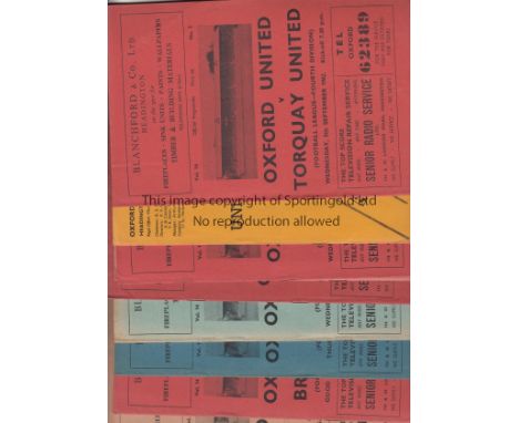 OXFORD UNITED 62-63    Eighteen programmes involving Oxford United, 1962-63 , their first season as a Football League club, 1