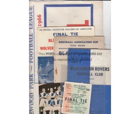 BLACKBURN    Small but interesting miscellany of Rovers items, small cardboard match poster v Millwall 3/12/66 (measures 12" 