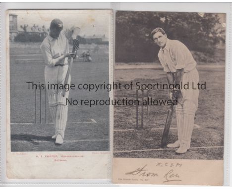 FOOTBALL / CRICKET       Two black & white postcards of crickets who have played for England at both cricket and football. C.