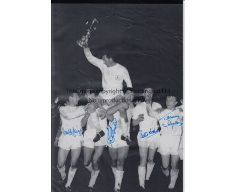 TOTTENHAM 1963       Colorized 12” x 8” photo, showing Tottenham players chairing captain Danny Blanchflower who proudly hold