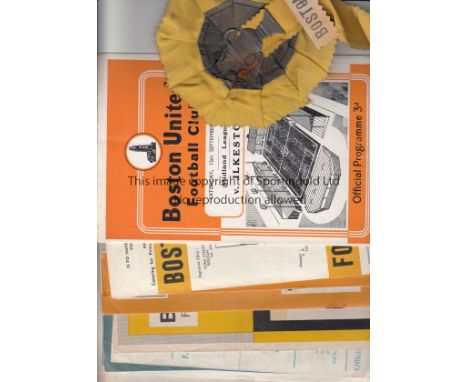BOSTON UTD   Collection of 16 Boston United home and away programmes, 60s and early 70s, eight home programmes including FA C