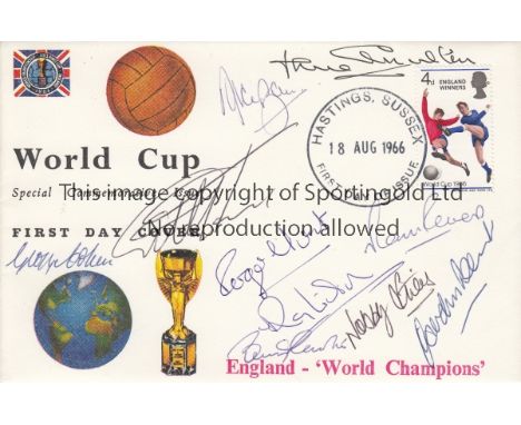 WORLD CUP 66   England Winners first day cover issued 18/8/66 and signed by the England team that won the  Final with the exc