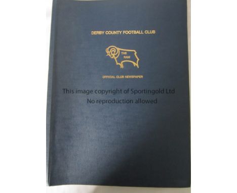 DERBY COUNTY         First season of official club newspaper programmes in an official binder for 1971/2. 24 issues including