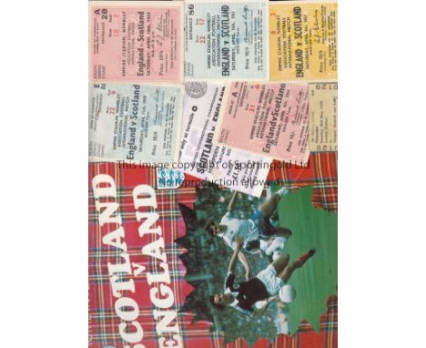 ENGLAND / SCOTLAND      A collection of programmes some with tickets and song sheets from matches at Wembley and Hampden betw
