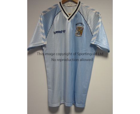 COVENTRY CITY   A Hummel light blue pinstripes short sleeve shirt with Wembley FA Cup Winners 1987 above the badge with no sh
