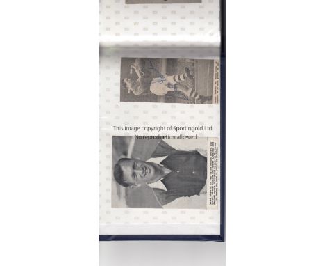 1940'S & 1950'S FOOTBALL AUTOGRAPHS      A small photograph album with 59 small hand signed magazine photos including Arsenal