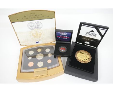 Avro Vulcan XH558 commemorative medal, limited edition to 558, boxed and with certificate; also a Jersey 2019 silver and gold