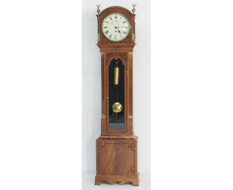 Robert Roskell, Liverpool, mahogany regulator longcase clock, the hood with brass eagle and ball finials and canted corners, 