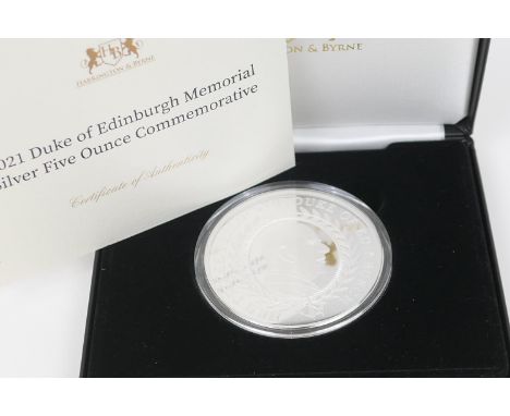 Duke of Edinburgh memorial silver commemorative medallion, 2021, published by Harrington &amp; Byrne, limited edition proof, 