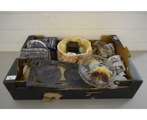 MIXED LOT VARIOUS CERAMICS, SYLVAC PLANTER, METAL CANDLE HOLDER AND OTHER ITEMS