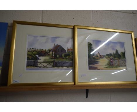 JOHN POOLE, TWO STUDIES, COUNTRY COTTAGE AND A VILLAGE POST BOX, F/G (2)