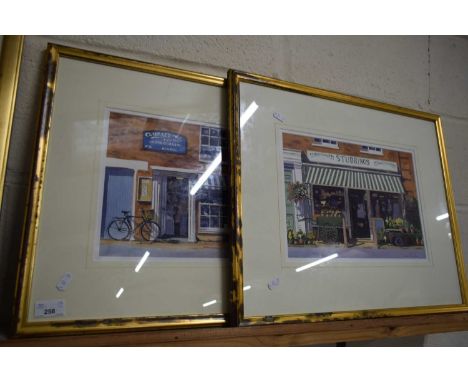 JOHN POOLE, TWO STUDIES, VILLAGE SHOPS, F/G (2)