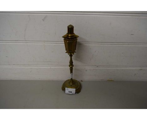 NOVELTY BRASS CANDLESTICK FORMED AS A STREET LAMP