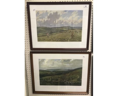 AFTER LIONEL EDWARDS "The Holkham 1939" colour print, signed in pencil lower left, 45 cm x 60 cm together with "Hunting count