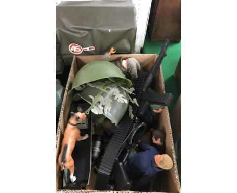 A collection of various Action Man figures including CPG Products Corporation 1978 blond real hair and moving eyes, grip hand