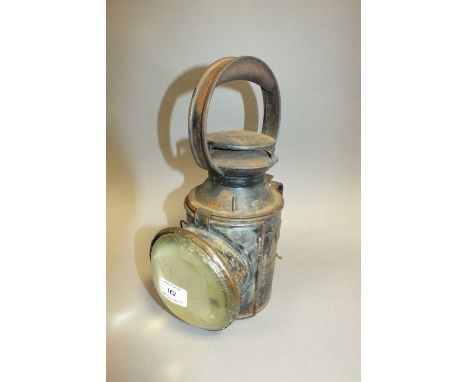 An LMS railway signal mans lamp complete with paraffin burner