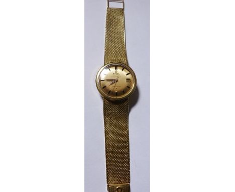 18CT GOLD OMEGA WRISTWATCH. 18ct yellow gold Omega Automatic Chronometer wristwatch, 105g, working at lotting up