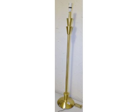 BRASS STANDARD LAMP. Brass standard lamp lacking shade