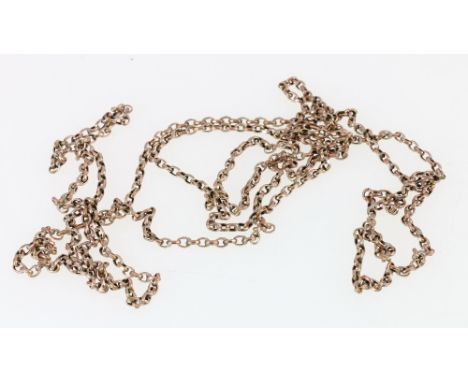 Yellow metal chain, unverified 10.4g approx 136cm, unhallmarked
