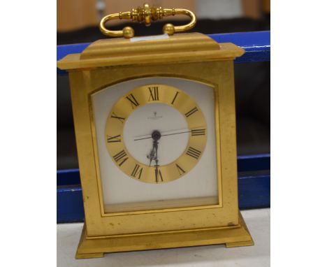 HEAVY BRASS FINISHED SWISS MADE MANTLE CLOCK     