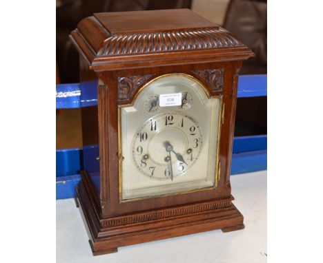 MAHOGANY CASED CHIMING BRACKET STYLE CLOCK     