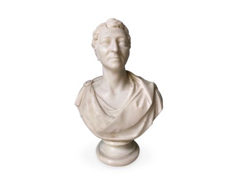 THOMAS KIRK RHA (1781 - 1845) Portrait bust of a gentleman  Marble, 32cm high Signed 