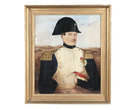 VICTORIAN SCHOOL Portrait of Napoleon, half length, depicted in the desert, probably Egypt Oil on canvas, 77 x 64cm