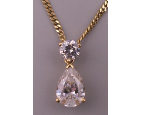 A 14 K gold pendant necklace. The pendant 1.5 cm high. 5.8 grammes total weight.