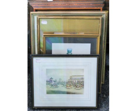Four late 19th/early 20th century watercolours, including a Grand Tour View of a Harbour Scene; together with a quantity of 1