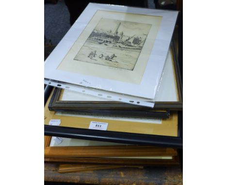 A quantity of various etchings and prints.