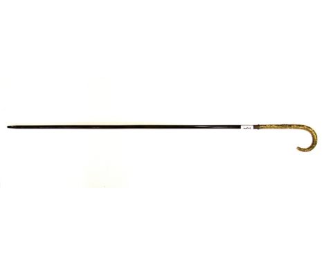 A superb 19th century Austro-Hungarian silver gilt and sapphire ladies walking stick, dated 29th Aug 1898 and with crowned mo