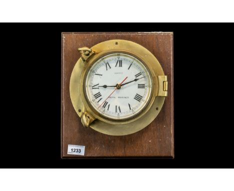 Brass 'Ship's Clock', quartz movement, Royal Mariner; 9 inches (22.5cms) in diameter
