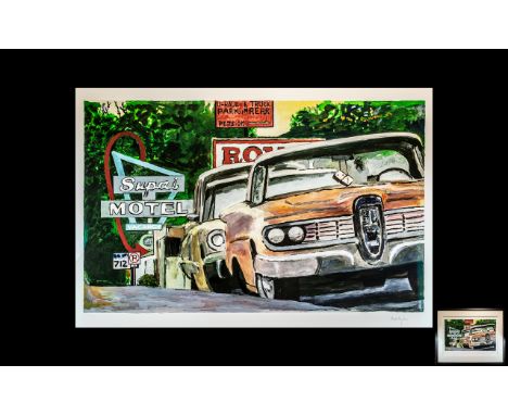 Bob Dylan Limited Edition Signed Giclee Print, titled 'Classic Car Show, Cleveland, OH; , release date 2016.  Image size 34''