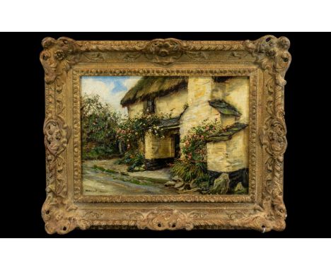 Frank Moss Bennett - British Artist of Hunting and Genre Subjects ( 1874 - 1952 )- Oil Painting on Canvas Stuck to Board, Tit