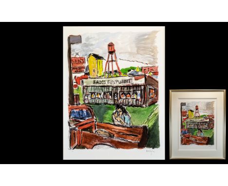 Bob Dylan Limited Edition Signed Giclee Print, titled 'Dad's Restaurant', release date 2010.  Image size 21'' x 16'', edition