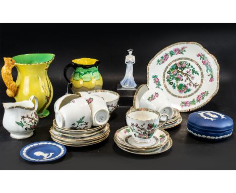 Collection of Porcelain and Pottery, comprising: Duchess China tea set comprising seven cups, saucers and side plates, a milk