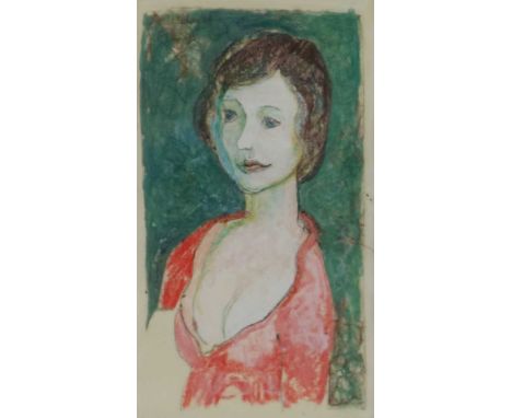 John Doubleday (British b.1947) Portrait of Fiona, mixed media on paper, signed, titled and dated '68 top left, measurements 